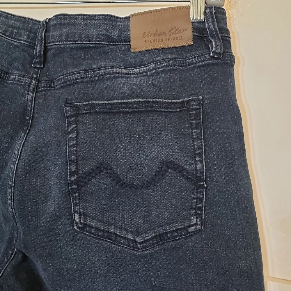 Urban Star Estilo Denim Blue Jeans Hi Rise Stretch Darkwash Size 36 X 30